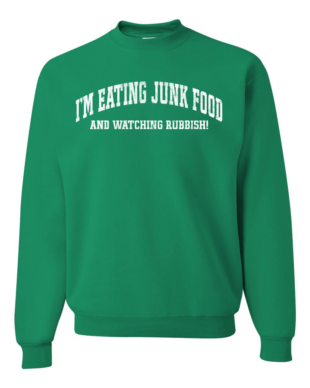 Vintage Movie Quote Eating Junk Food And Watching Rubbish, Christmas Gifts, Funny Xmas Gift Idea, Ugly Christmas Sweater Unisex Crewneck Sweatshirt