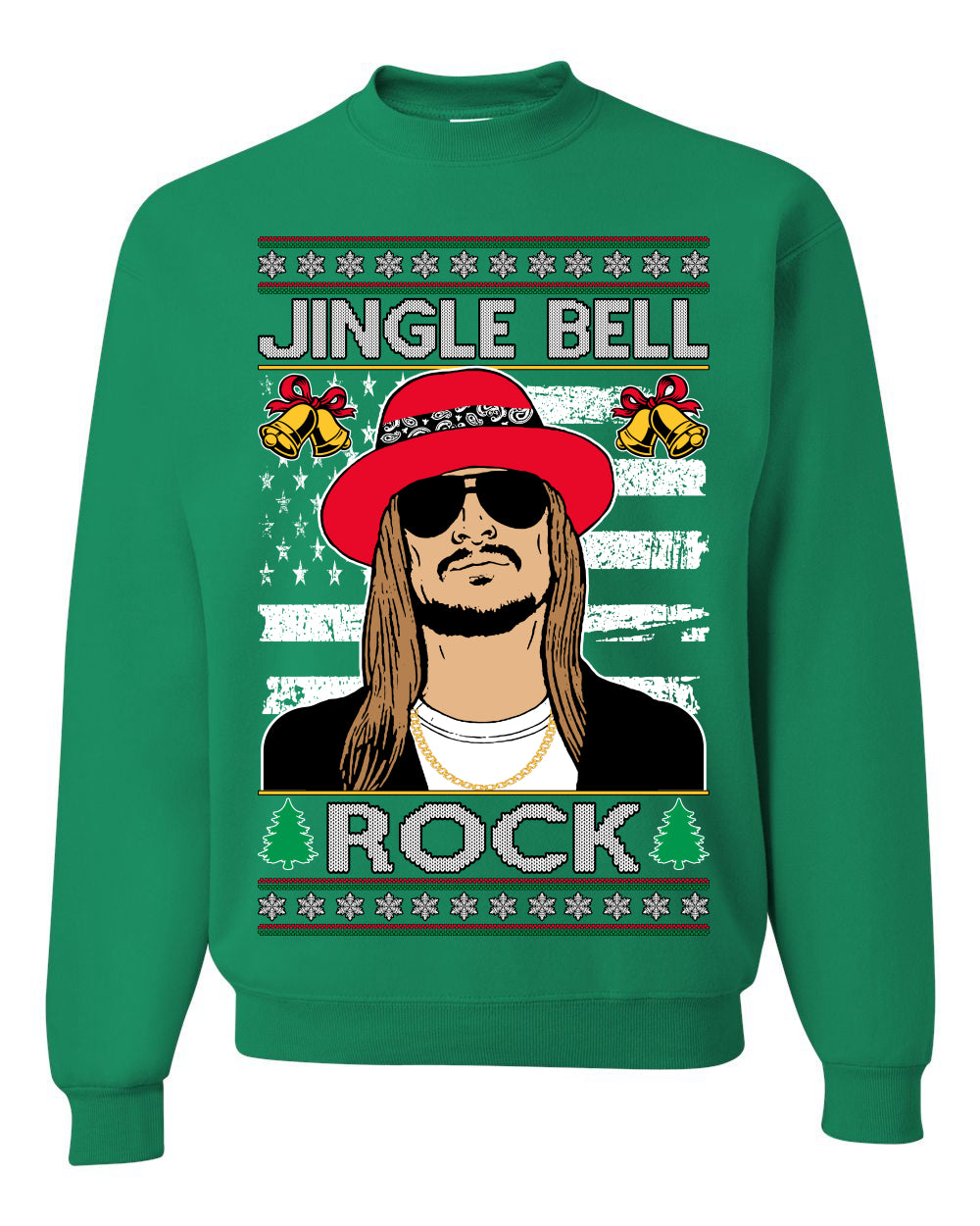 Kid RapperJingle Bell Rock  Country Music, Christmas Gifts, Funny Xmas Gift Idea Ugly Christmas Sweater Unisex Crewneck Sweatshirt