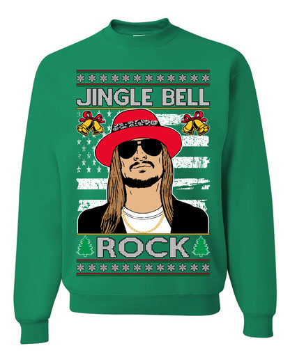 Kid RapperJingle Bell Rock  Country Music, Christmas Gifts, Funny Xmas Gift Idea Ugly Christmas Sweater Unisex Crewneck Sweatshirt
