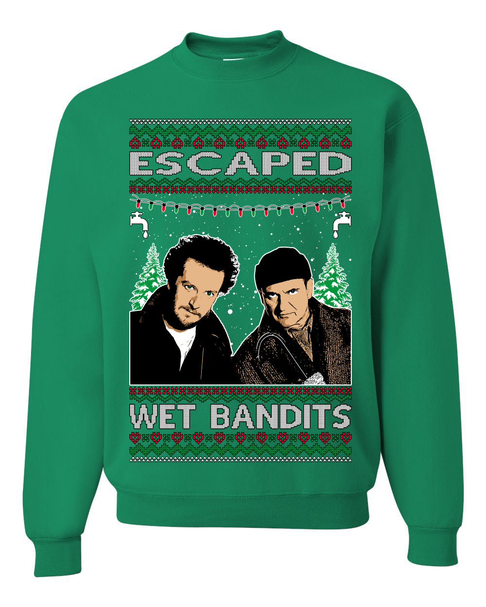 Escaped Bandits Classic Home Holiday Movie, Christmas Gifts, Funny Xmas Gift Idea, Ugly Christmas Sweater Unisex Crewneck Sweatshirt
