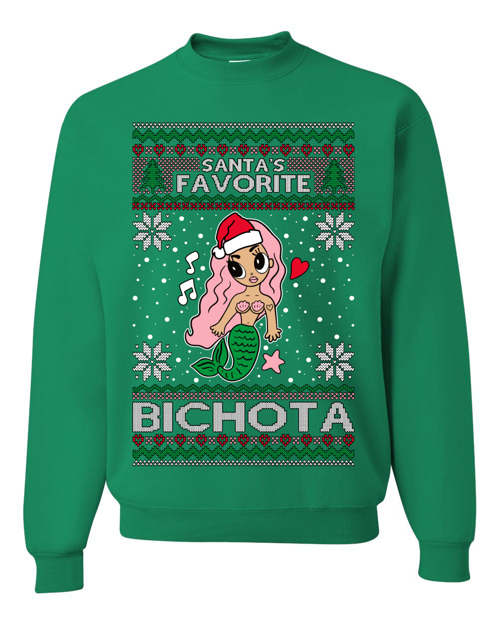 Christmas Karol Santa's Favorite Bichota, Christmas Gifts, Funny Xmas Gift Idea, Ugly Christmas Sweater Unisex Crewneck Sweatshirt