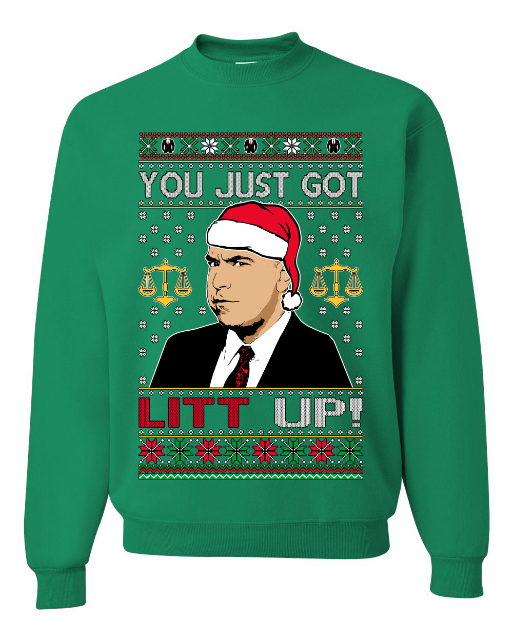 Just Got Litt Up Louis, TV Series, Christmas Gifts, Funny Xmas Gift Idea, Ugly Christmas Sweater Unisex Crewneck Sweatshirt