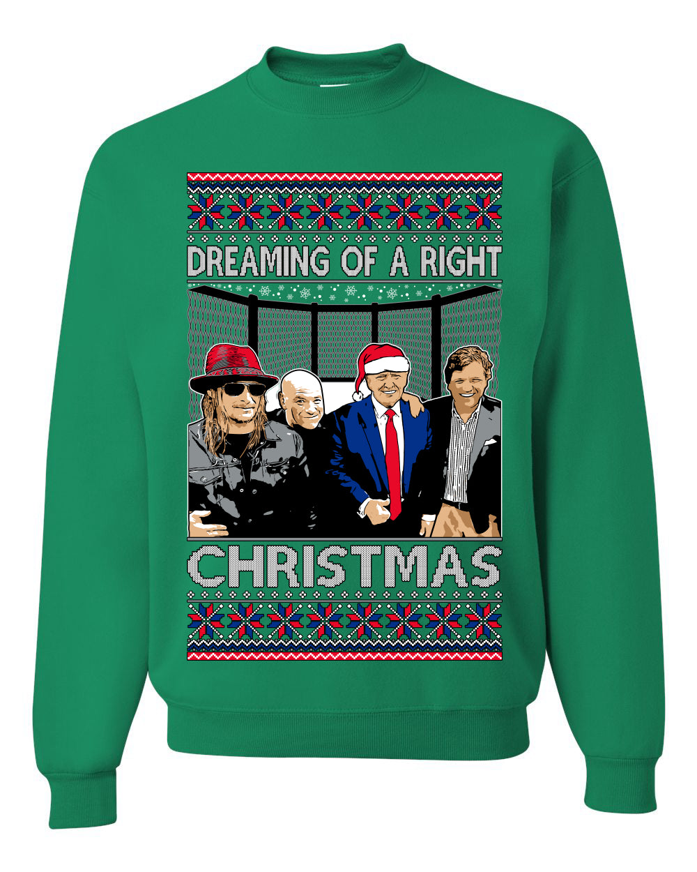 Dreaming Of A Right Christmas, Trump 2024 , Christmas Gifts, Funny Xmas Gift Idea, Ugly Christmas Sweater Unisex Crewneck Sweatshirt