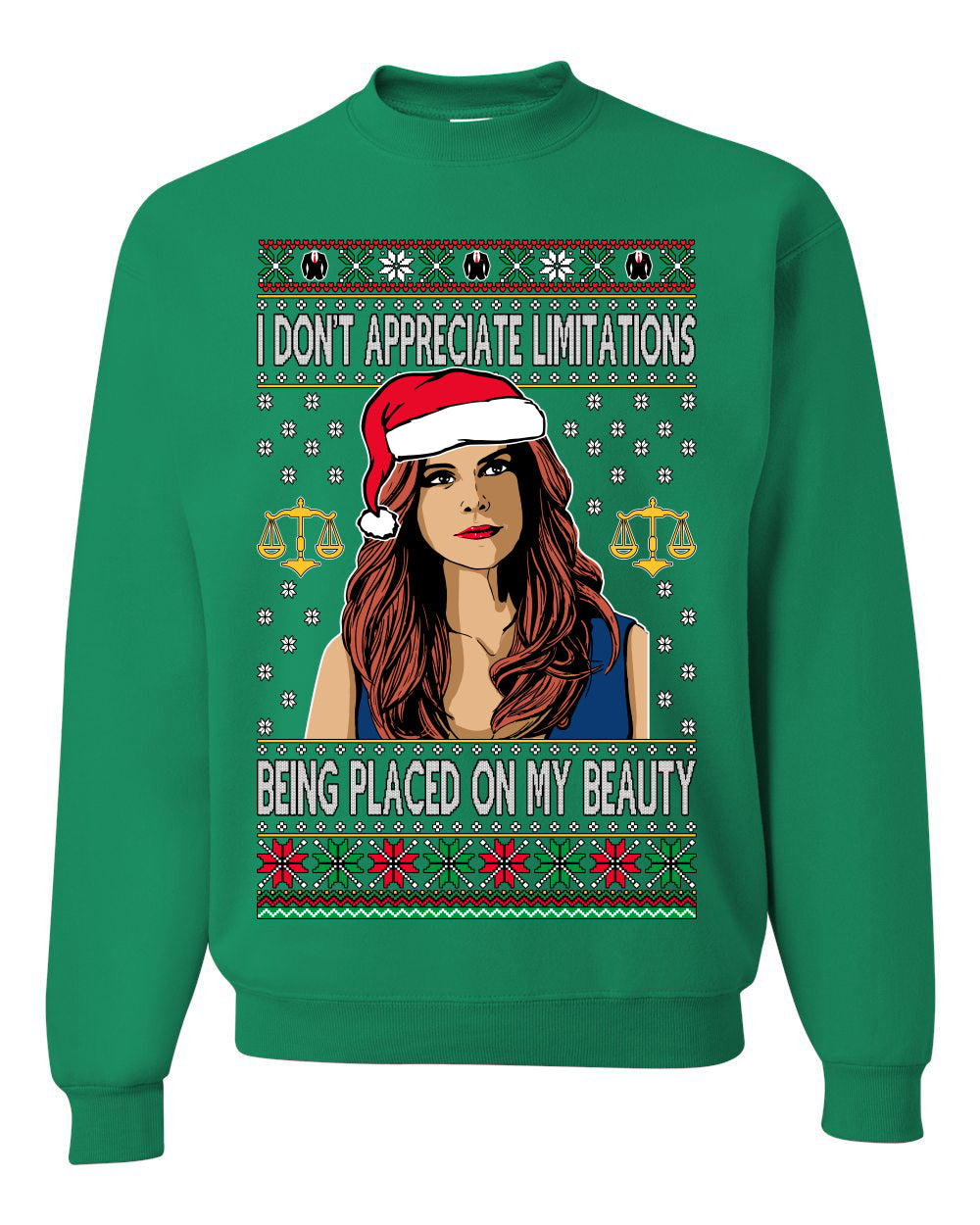 Donna TV Show Parody Don't Appreciate Limitations Being Placed, Christmas Gifts, Funny Xmas Gift Idea, Ugly Christmas Sweater Unisex Crewneck Sweatshirt