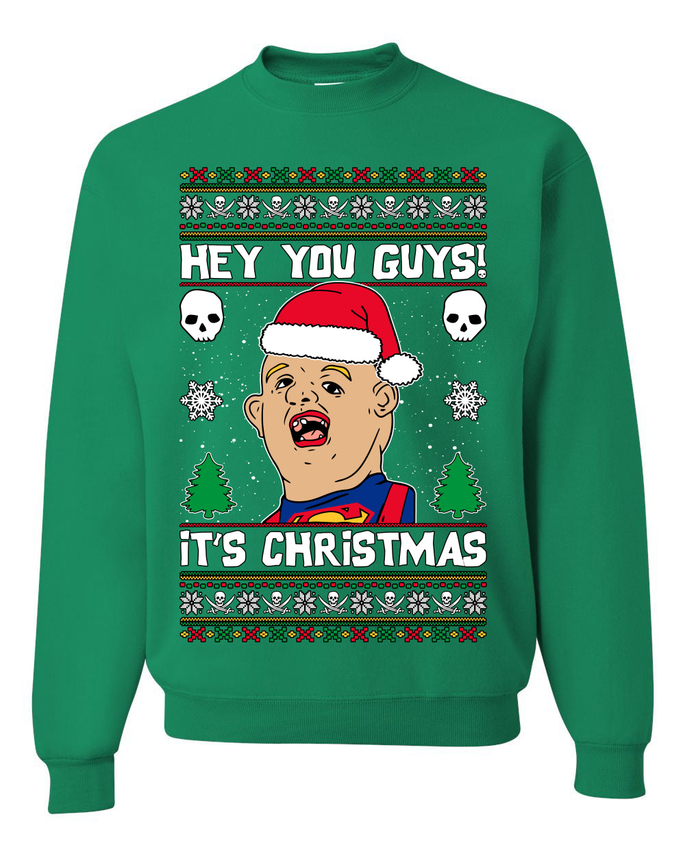 Hey You Guys! It's Sloth Never Say Die, Christmas Gifts, Funny Xmas Gift Idea, Ugly Christmas Sweater Unisex Crewneck Sweatshirt