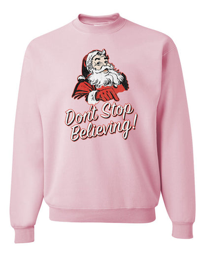 Men's Graphic Christmas T-Shirt Santa Dont Stop Believing  Ugly Christmas Sweater Unisex Crewneck Sweatshirt
