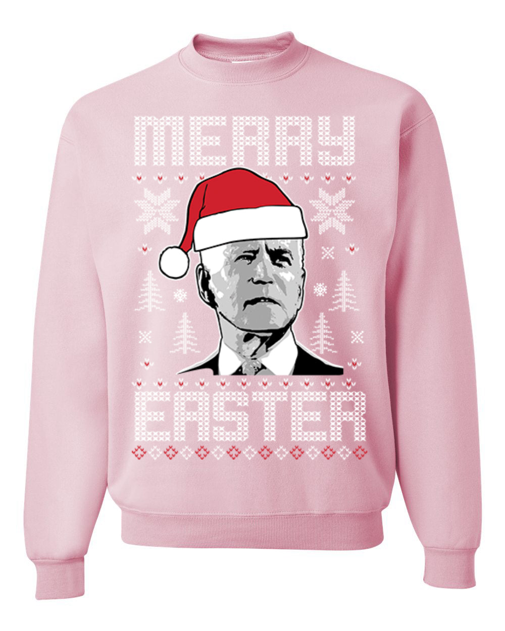 Funny Unisex Graphic Ugly Xmas Holiday Sweater Crewneck Sweatshirt Merry Easter Biden Santa Hat Ugly Christmas Sweater Unisex Crewneck Sweatshirt