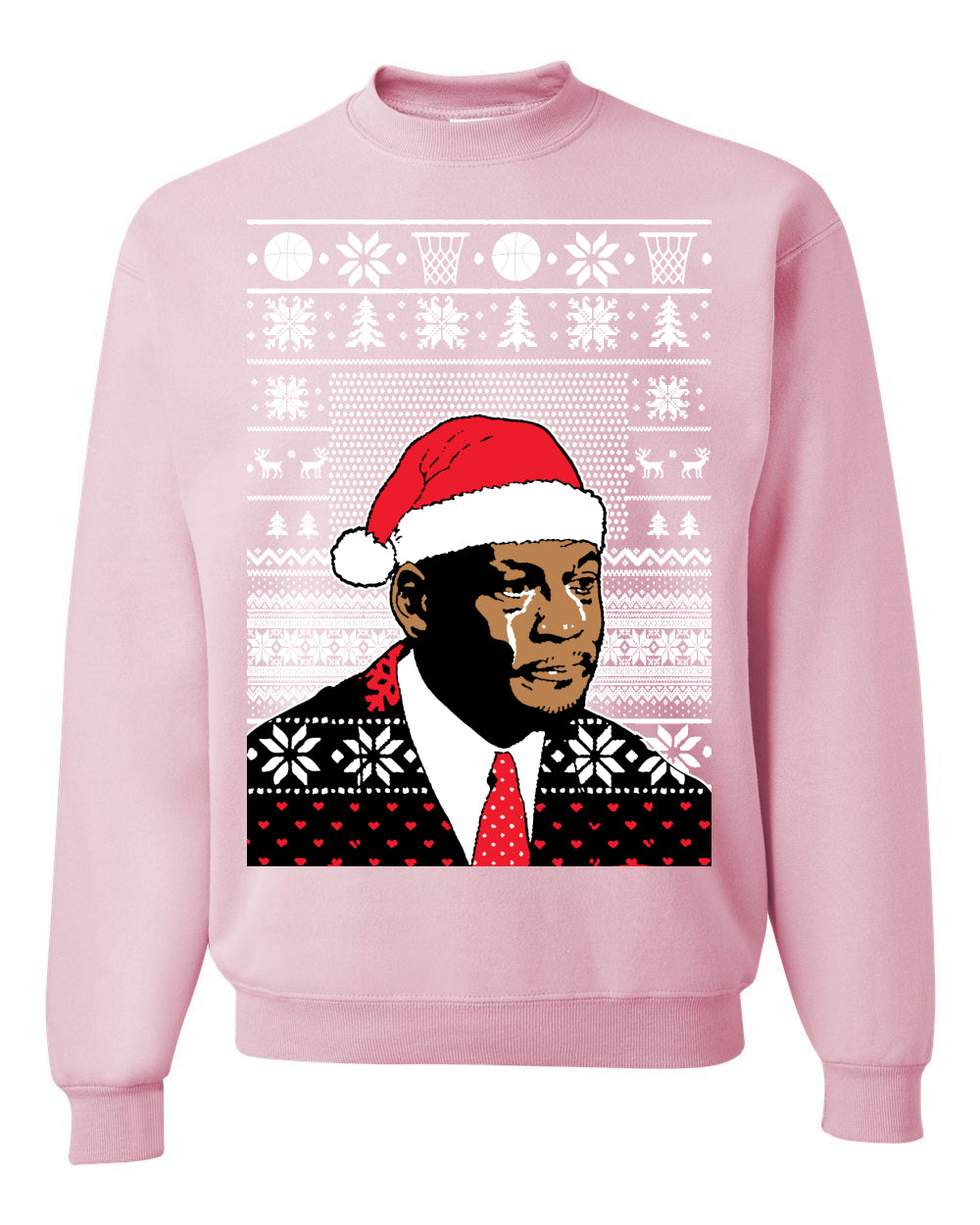 Christmas Crying Jordan, Christmas Gifts, Funny Xmas Gift Idea, Ugly Christmas Sweater Unisex Crewneck Sweatshirt