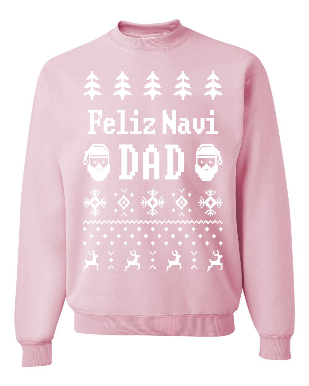 Ugly Xmas Crewneck Sweater Sweatshirt Unisex "Feliz Navidad" Ugly Christmas Sweater Unisex Crewneck Sweatshirt