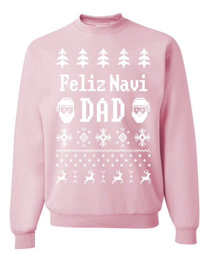 Ugly Xmas Crewneck Sweater Sweatshirt Unisex "Feliz Navidad" Ugly Christmas Sweater Unisex Crewneck Sweatshirt