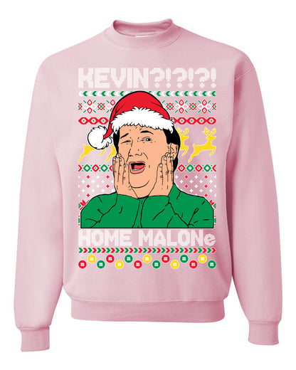 Unisex Christmas Graphic Sweatshirt Crewneck, Kevin Home Malone The Office TV Ugly Christmas Sweater Unisex Crewneck Sweatshirt