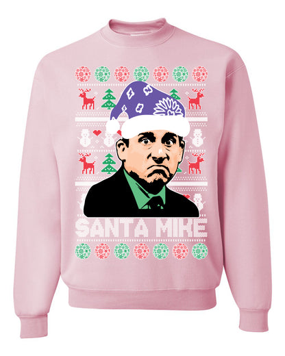 The Office Santa Mike Michael Scott Graphic Unisex Ugly Xmas Crewneck Sweater Ugly Christmas Sweater Unisex Crewneck Sweatshirt