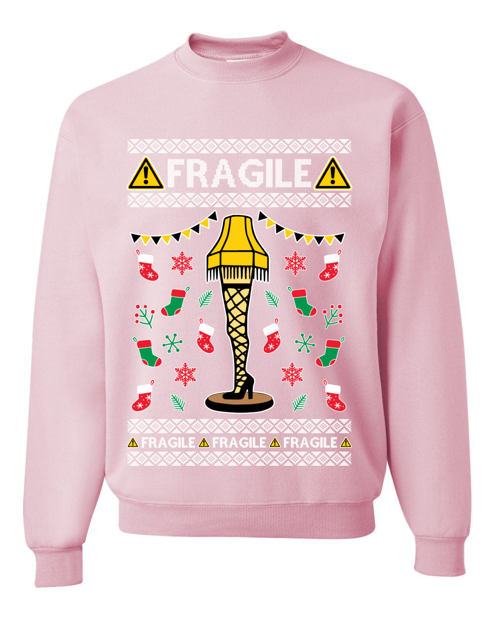 Graphic Ugly Unisex Crewneck Christmas Sweater Sweatshirt Fragile Leg Lamp Movie Ugly Christmas Sweater Unisex Crewneck Sweatshirt