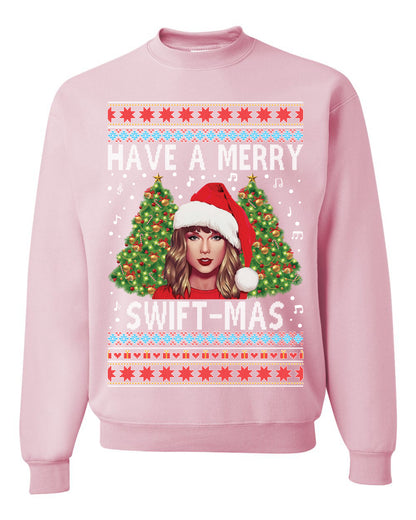 Merry Swiftmas Christmas Sweater, Christmas Gifts, Funny Xmas Gift Idea,Swiftie shirt Ugly Christmas Sweater Unisex Crewneck Sweatshirt