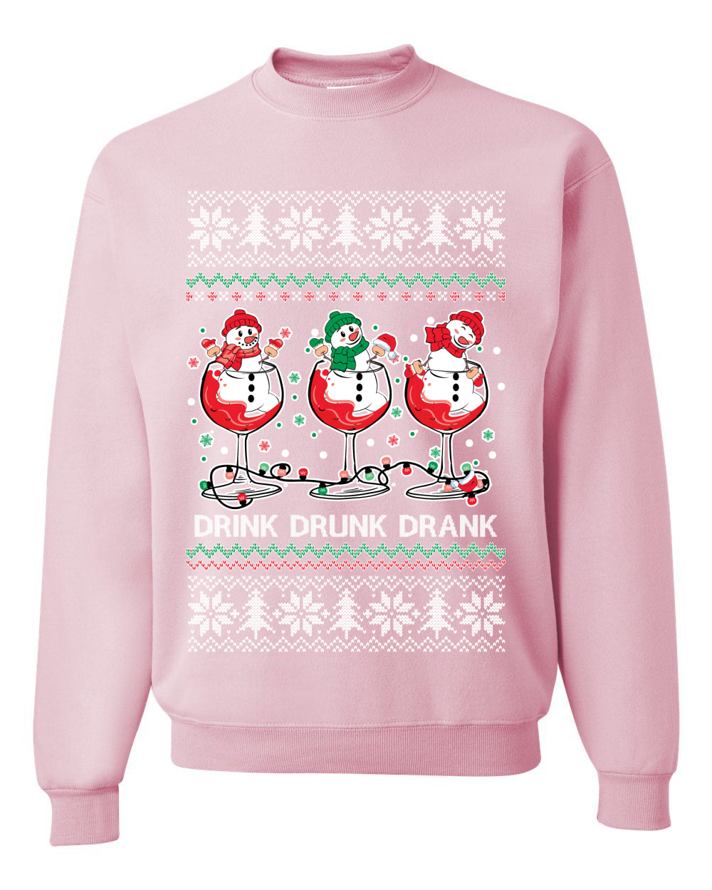 Holiday Spirits Drink Drank Drunk Snowmen, Christmas Gifts, Funny Xmas Gift Idea, Ugly Christmas Sweater Unisex Crewneck Sweatshirt