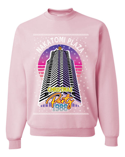 Retro Nakatomi Plaza 1988 Holiday Party, Xmas Movie, Christmas Gifts, Funny Xmas Gift Idea, Ugly Christmas Sweater Unisex Crewneck Sweatshirt