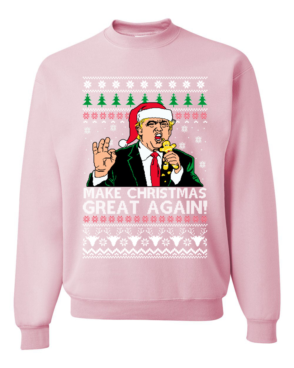 Funny Graphic Meme Ugly Unisex Christmas Crewneck Sweater Sweatshirt, Donald Trump, "Make Christmas Great Again" Ugly Christmas Sweater Unisex Crewneck Sweatshirt
