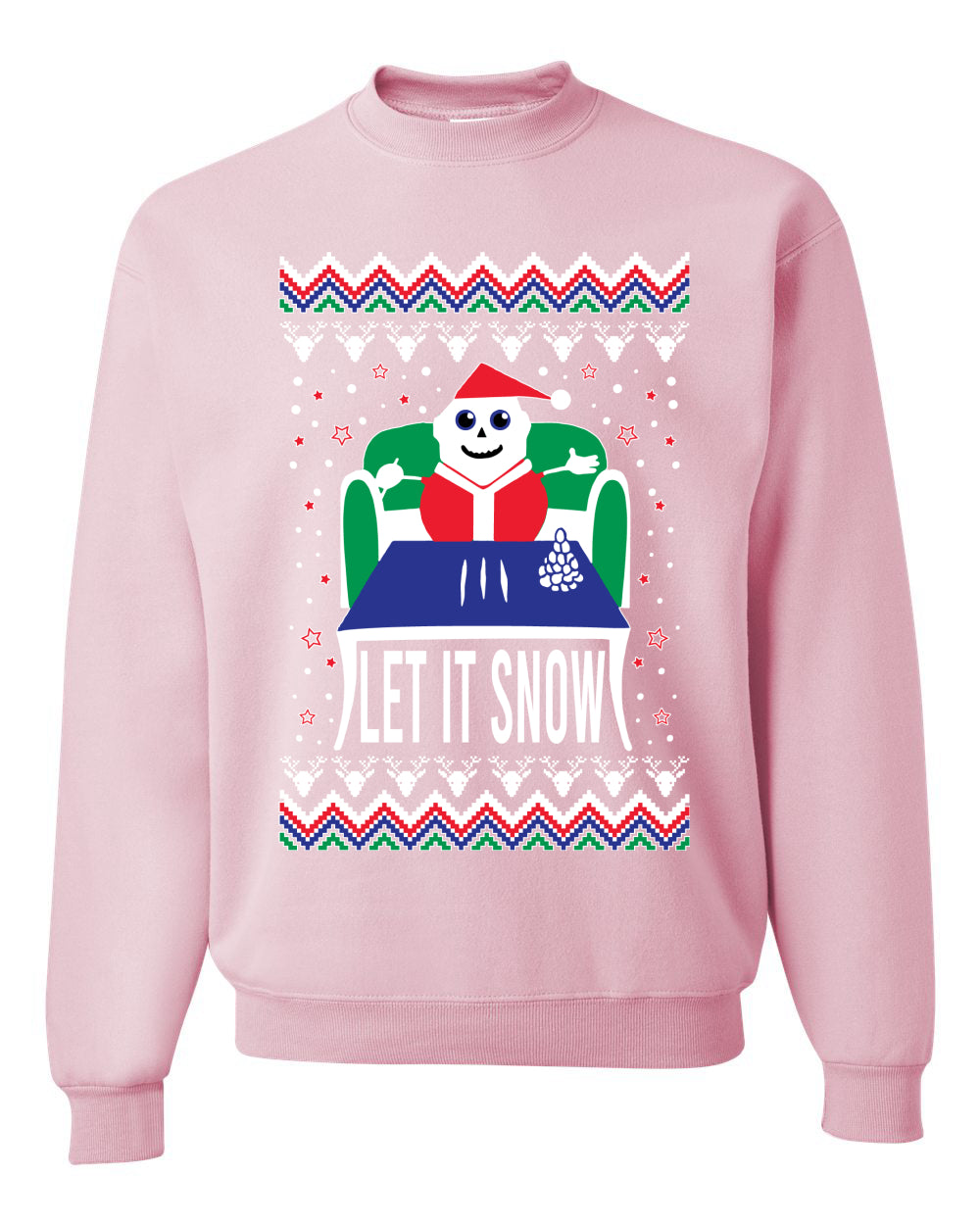 Unisex Graphic Ugly Merry Xmas Sweater Crewneck Sweatshirt Let It Snow Cocaine Santa  Ugly Christmas Sweater Unisex Crewneck Sweatshirt