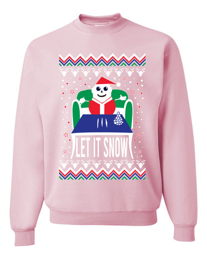 Unisex Graphic Ugly Merry Xmas Sweater Crewneck Sweatshirt Let It Snow Cocaine Santa  Ugly Christmas Sweater Unisex Crewneck Sweatshirt
