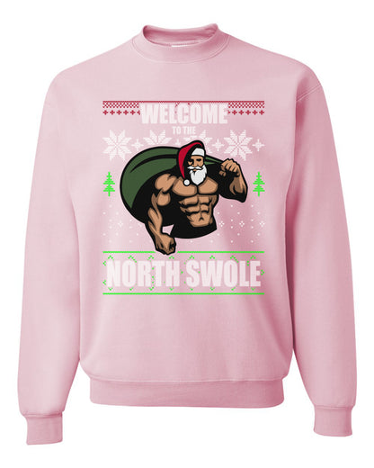 Ugly Unisex Crewneck Christmas Sweater Sweatshirt "Merry Liftmas!" Santa Fitness Workout Gym Swole Gift, Group 2 Design Ugly Christmas Sweater Unisex Crewneck Sweatshirt