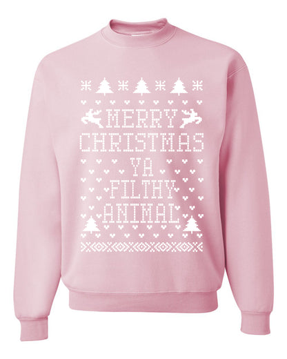 Merry Xmas You Filthy Animal, Christmas Gifts, Funny Xmas Gift Idea, Ugly Christmas Sweater Unisex Crewneck Sweatshirt