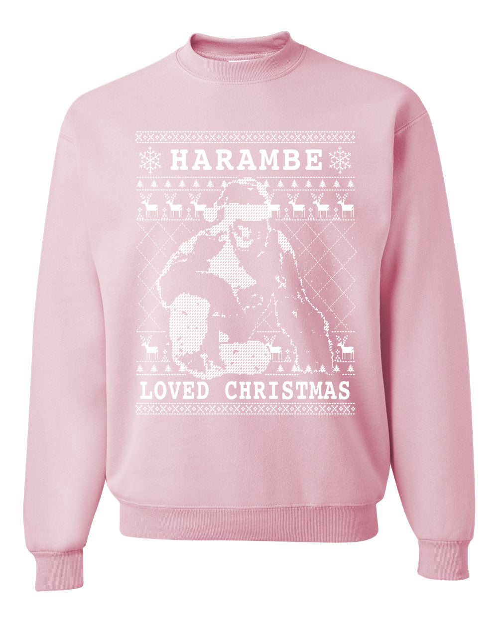 Ugly Christmas Graphic Hoodie Sweater Sweatshirt Harambe Loved Christmas Funny Meme Holiday Gorilla  Ugly Christmas Sweater Unisex Crewneck Sweatshirt