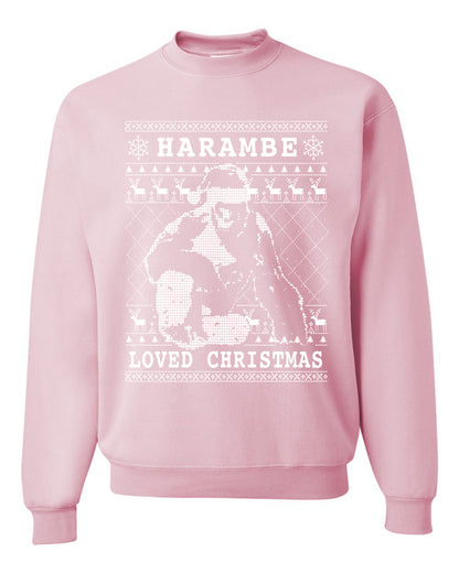 Ugly Christmas Graphic Hoodie Sweater Sweatshirt Harambe Loved Christmas Funny Meme Holiday Gorilla  Ugly Christmas Sweater Unisex Crewneck Sweatshirt