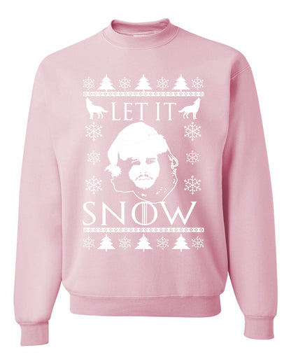 Unisex Graphic GoT Ugly Christmas Crewneck Sweater Let It Snow Jon Snow Stark Ugly Christmas Sweater Unisex Crewneck Sweatshirt