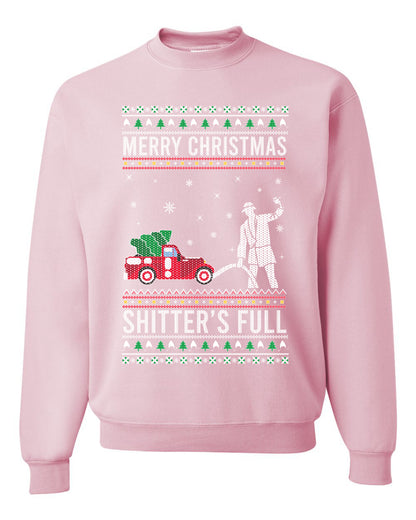 Men's Long Sleeve Shirt Ugly Holiday Crewneck Sweater Merry Christmas Shitter's Ugly Christmas Sweater Unisex Crewneck Sweatshirt