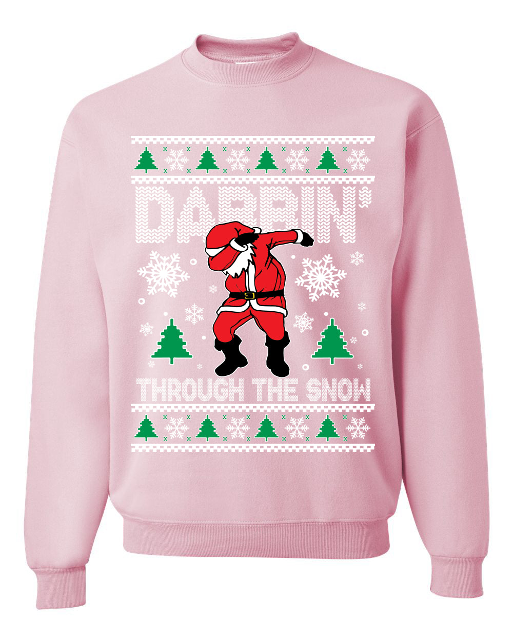 Crewneck Ugly Holiday Unisex Sweater Sweatshirt, Dabbing Through The Snow, Wild Bobby Ugly Christmas Sweater Unisex Crewneck Sweatshirt