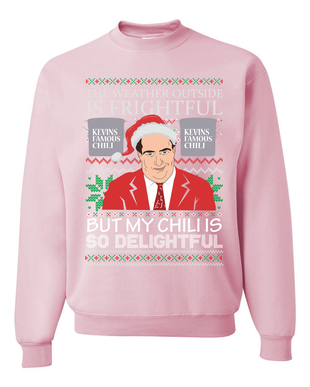 Ugly Christmas Crewneck Sweater Graphic Sweatshirt Unisex Kevin's Famous Chili is So Delightful, Wild Bobby  Ugly Christmas Sweater Unisex Crewneck Sweatshirt