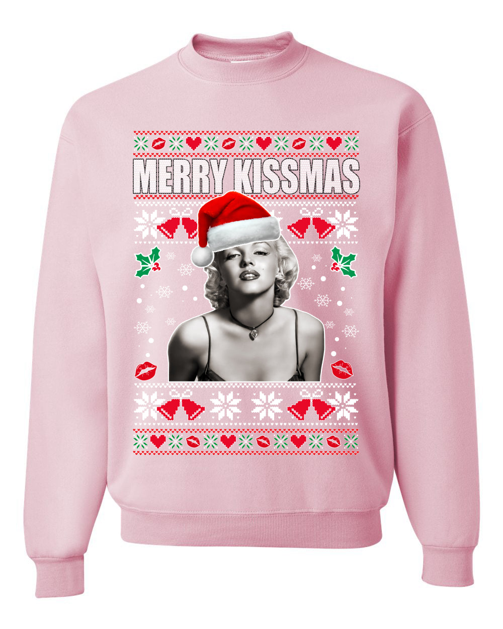 Merry Kissmas Marilyn Monroe, Christmas Gifts, Funny Xmas Gift Idea, Ugly Christmas Sweater Unisex Crewneck Sweatshirt