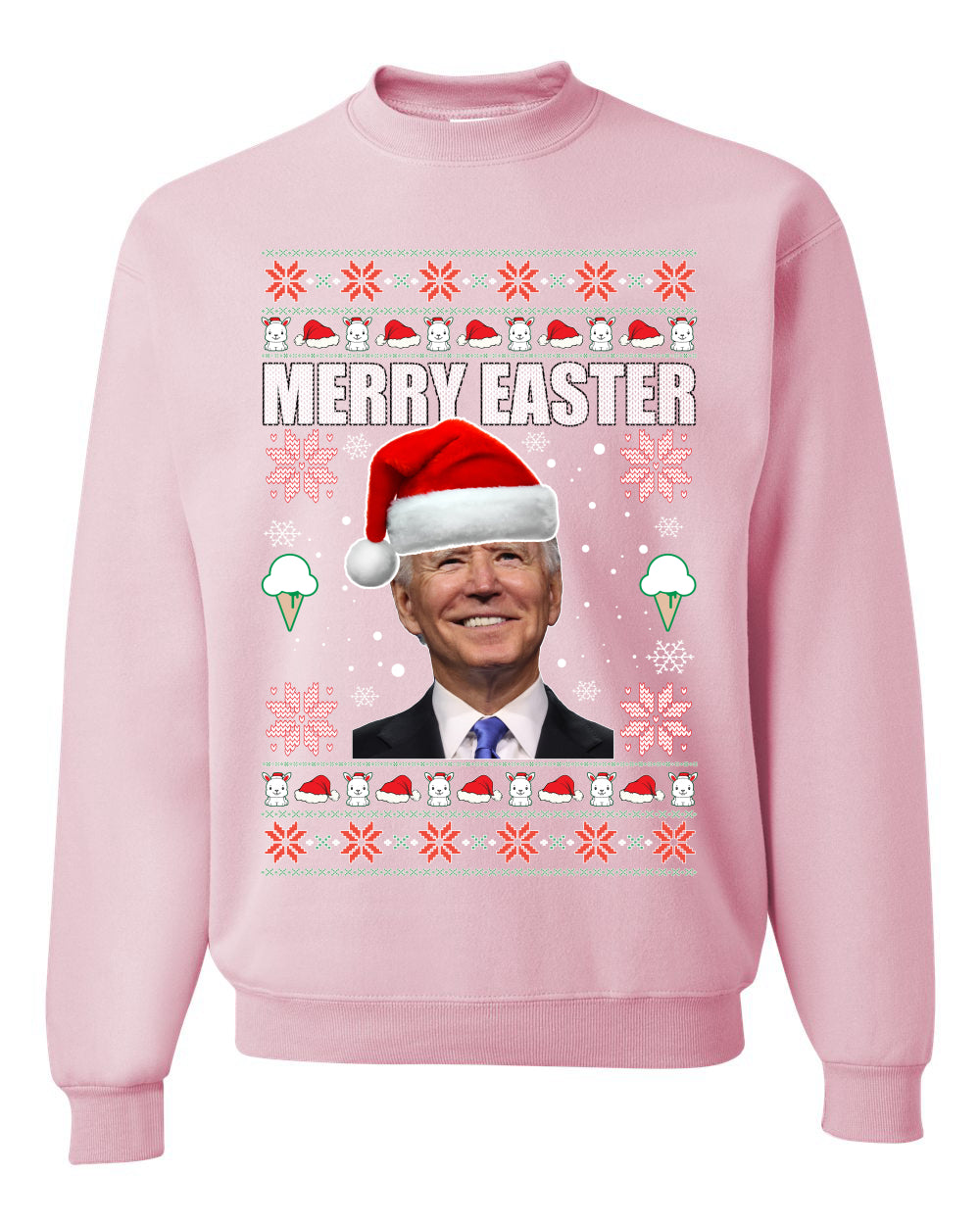 Funny Ugly Xmas Holiday Sweater Sweatshirt Graphic Crewneck Joe Biden Merry Easter Ugly Christmas Sweater Unisex Crewneck Sweatshirt