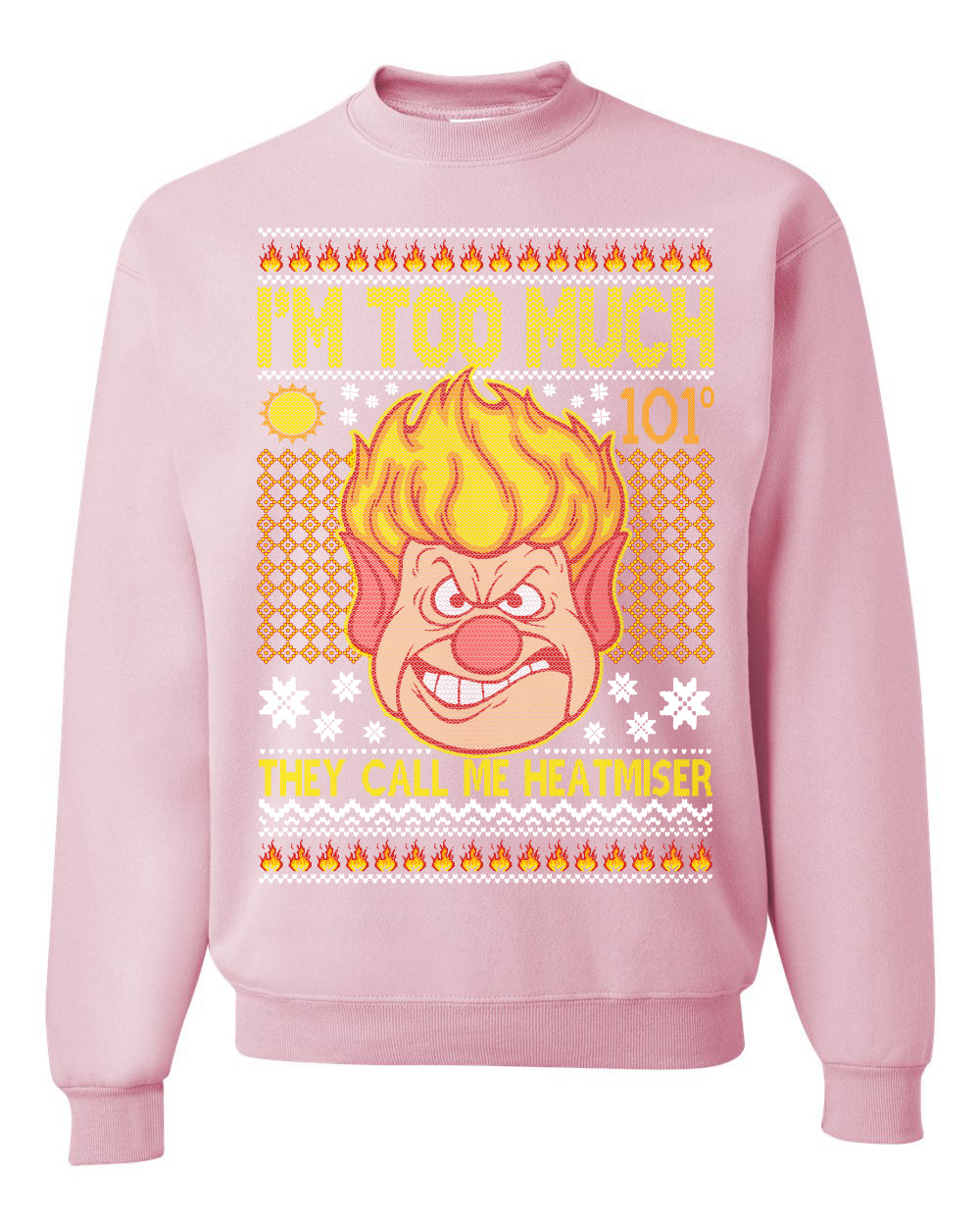 Unisex Graphic Ugly Xmas Graphic Crewneck Sweater They Call Me Heatmeiser I'm Too Much Merry Sweatshirt Ugly Christmas Sweater Unisex Crewneck Sweatshirt