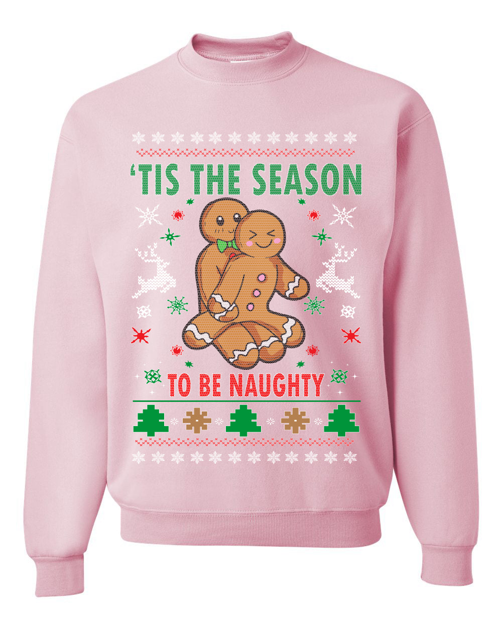 Graphic Ugly Christmas Hoodie Sweater Sweatshirt Tis' The Season To Be Naughty Ugly Christmas Sweater Unisex Crewneck Sweatshirt