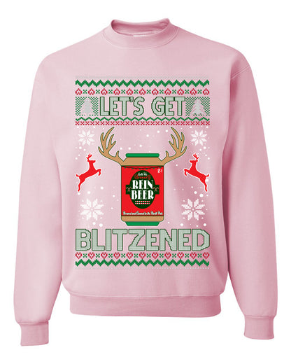 Men's Ugly Sweater for Christmas Holidays Long Sleeve Shirt Wild Bobby Let's Get Blitzened Rein Beer Ugly Christmas Sweater Unisex Crewneck Sweatshirt