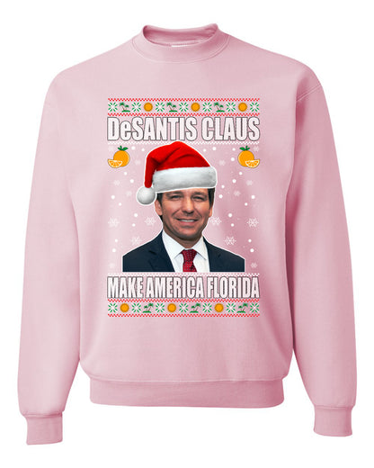 Men's Ugly Christmas Tri Blend Premium T-Shirt, Desantis Claus Ugly Christmas Sweater Unisex Crewneck Sweatshirt