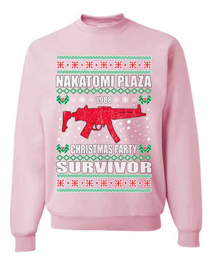 Men's Ugly Long Sleeve Shirt for Christmas Nakatomi Plaza Christmas Party Survivor Ugly Christmas Sweater Unisex Crewneck Sweatshirt