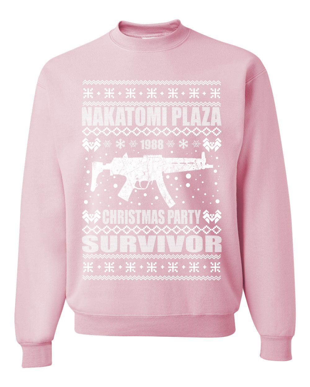 Ugly Xmas Crewneck Sweater Graphic Sweatshirt Unisex Nakatomi Plaza Christmas Party Survivor 1988 Ugly Christmas Sweater Unisex Crewneck Sweatshirt