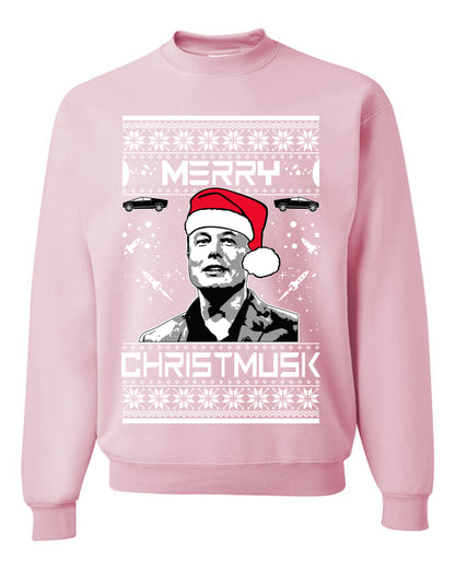 Elon Musk Meme Merry Christmusk Crewneck Unisex Ugly Xmas Sweatshirt Sweater Ugly Christmas Sweater Unisex Crewneck Sweatshirt
