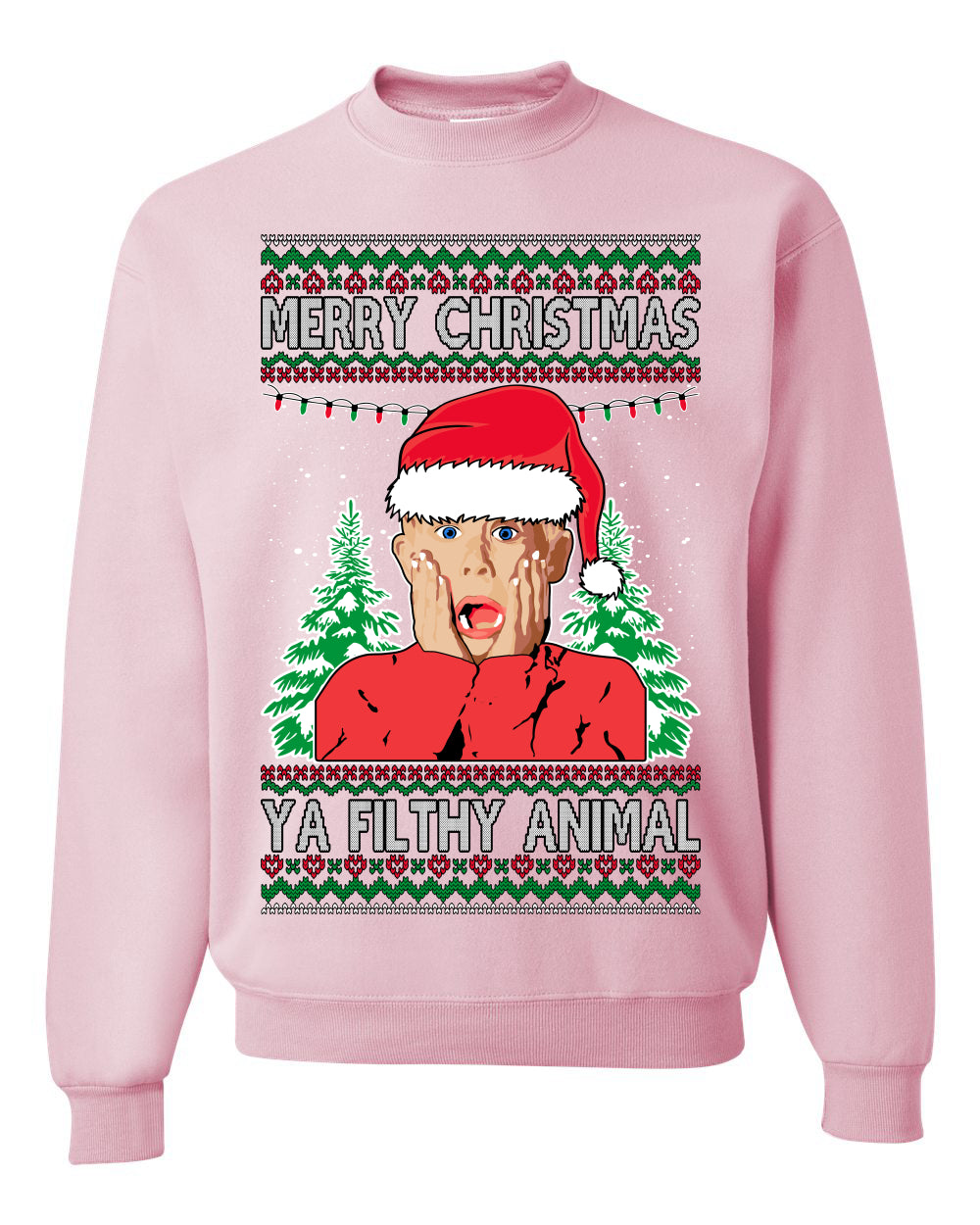 Ugly Unisex Crewneck Sweater Merry Christmas Home Alone Kid Ugly Christmas Sweater Unisex Crewneck Sweatshirt