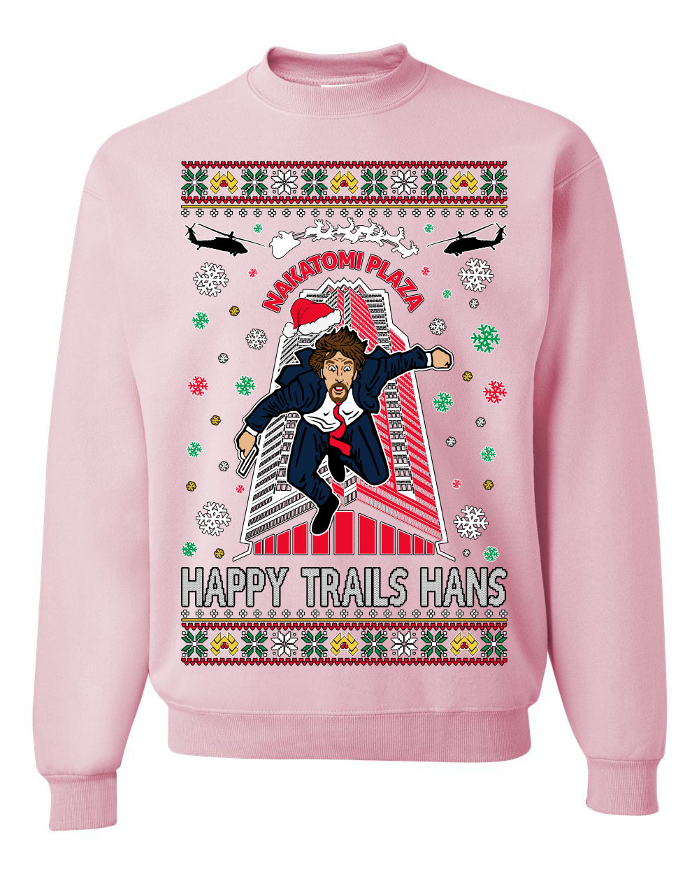 Crewneck Ugly Holiday Unisex Sweater Sweatshirt Nakatomi Plaza Happy Trails Hans Ugly Christmas Sweater Unisex Crewneck Sweatshirt