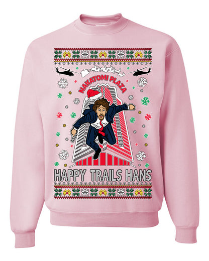 Crewneck Ugly Holiday Unisex Sweater Sweatshirt Nakatomi Plaza Happy Trails Hans Ugly Christmas Sweater Unisex Crewneck Sweatshirt