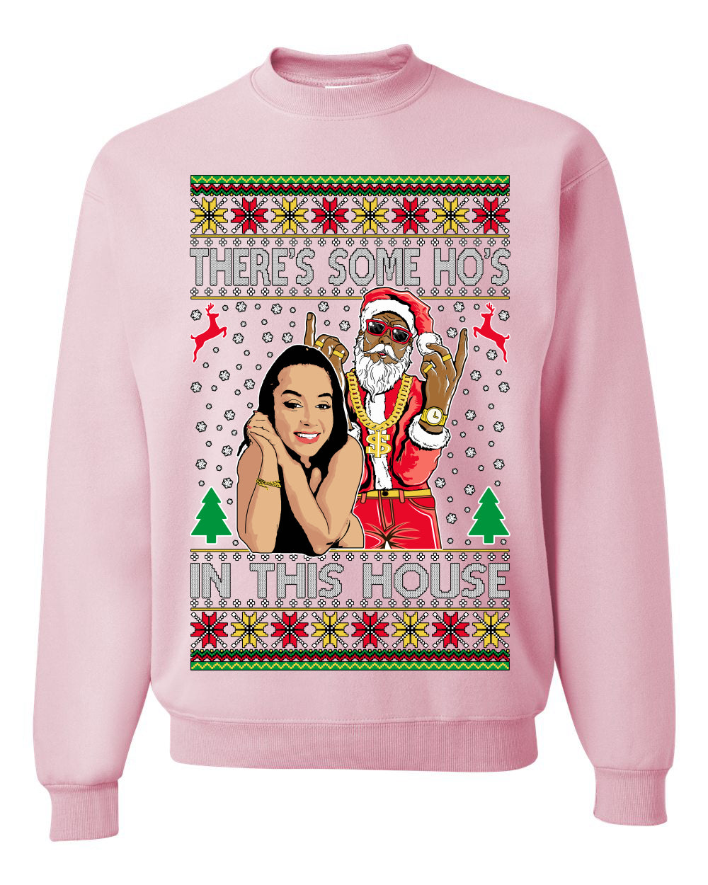 Santa the Plug Hos In This House , Merry Christmas Tee, Ugly Christmas,  Sweater Unisex Crewneck Sweatshirt