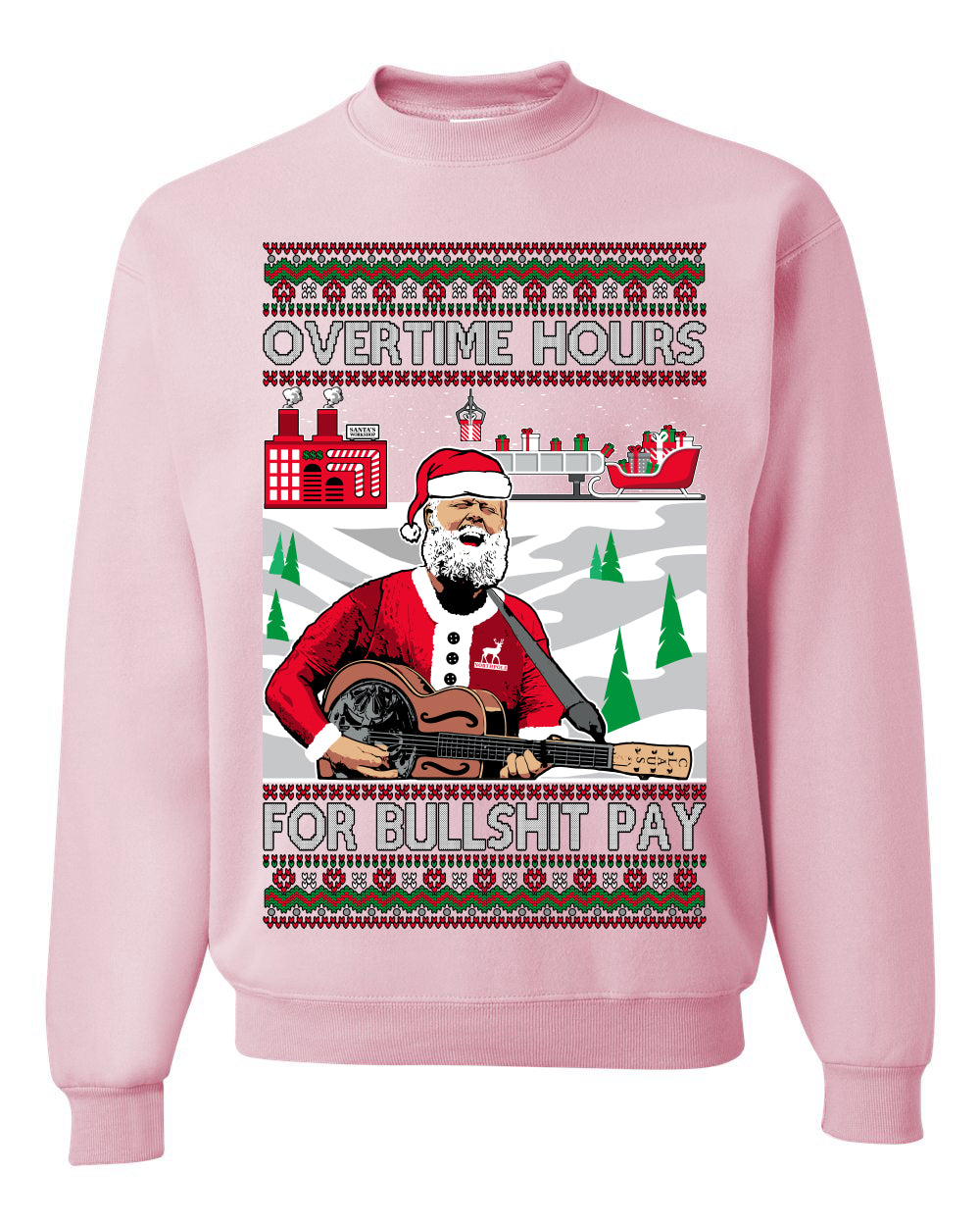 Overtime Hours Rich Men North of Richmond, Christmas Gifts, Funny Xmas Gift Idea, Ugly Christmas Sweater Unisex Crewneck Sweatshirt