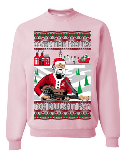 Overtime Hours Rich Men North of Richmond, Christmas Gifts, Funny Xmas Gift Idea, Ugly Christmas Sweater Unisex Crewneck Sweatshirt