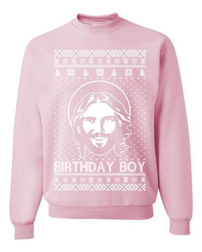 Birthday Boy Jesus Christ, Christmas Gifts, Funny Xmas Gift Idea, Ugly Christmas Sweater Unisex Crewneck Sweatshirt