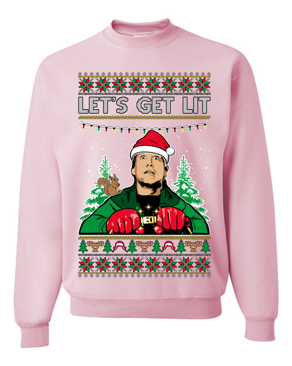 Let's Get Lit Clark Vacation Movie Parody Ugly Christmas Sweater, Christmas Gifts, Funny Xmas Gift Idea, Unisex Crewneck Sweatshirt