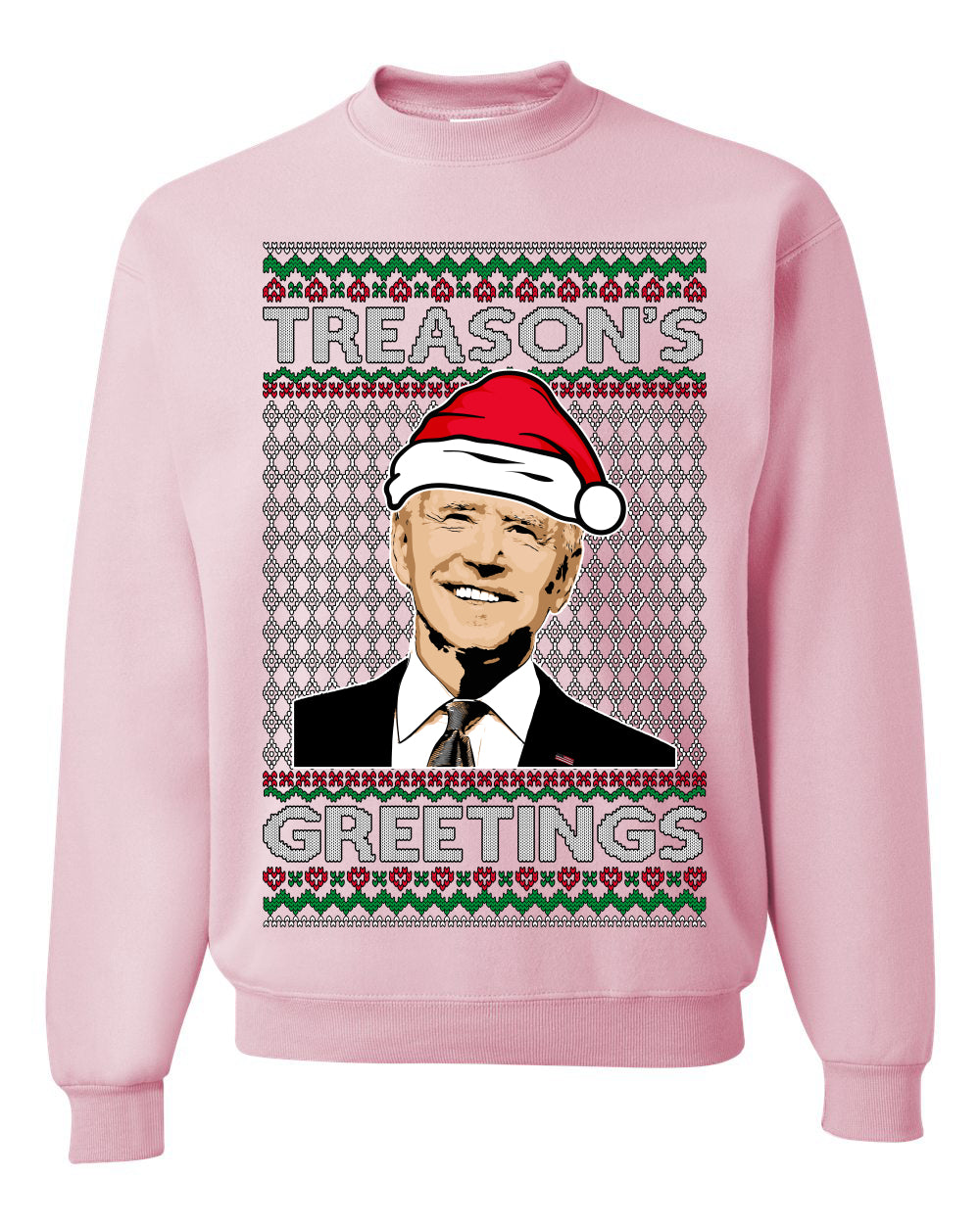 Treason's Greetings Biden President Humor Ugly Christmas Sweater, Christmas Gifts, Funny Xmas Gift Idea, Unisex Crewneck Sweatshirt