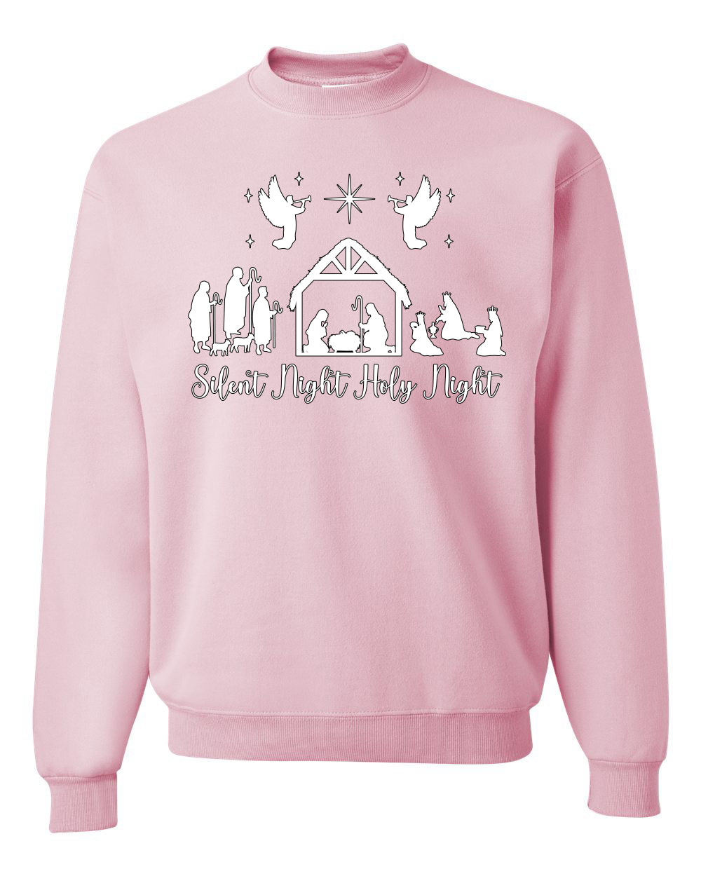 Silent Night Holy Night Religious Jesus Ugly Christmas Sweater, Christmas Gifts, Funny Xmas Gift Idea, Unisex Crewneck Sweatshirt